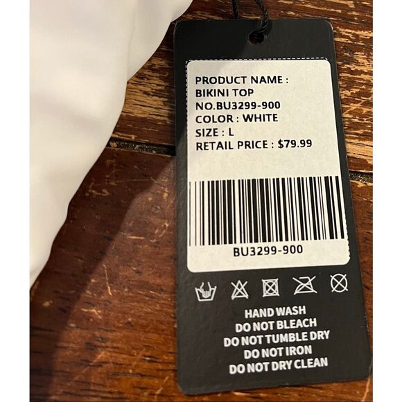 Ocean Blues Retro Cutout Bikini Tops for Lace Up Back Padded Swimsuit Top - L - Picture 5 of 7